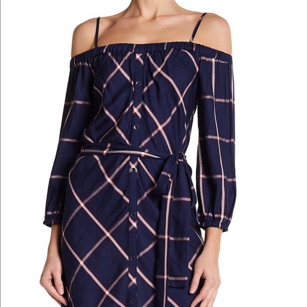 NWOT. Splendid plaid off the shoulder dress